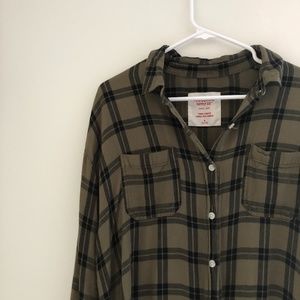 Lightweight Long/Tunic Olive Green Flannel